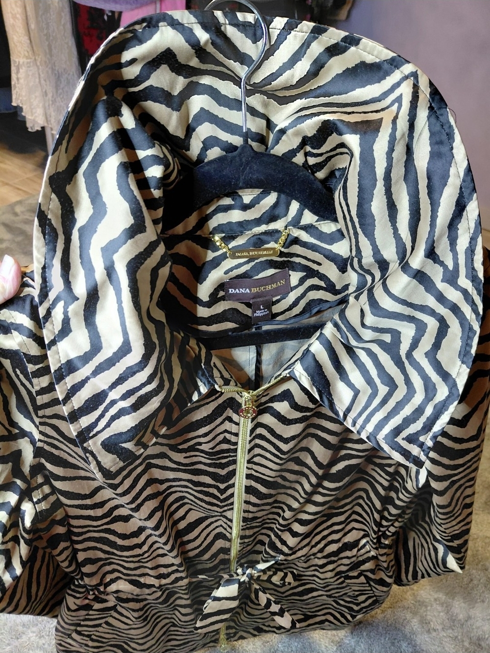 ELEGANT ZIP Lightweight Jacket ZEBRA Style Print